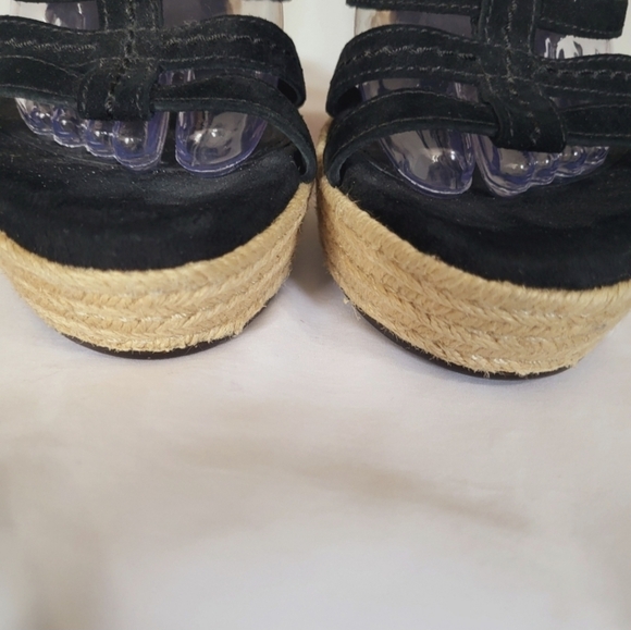 UGG Lauri Suede Espadrille Platform Wedge Sandals Strappy Size 10 - Picture 11 of 13